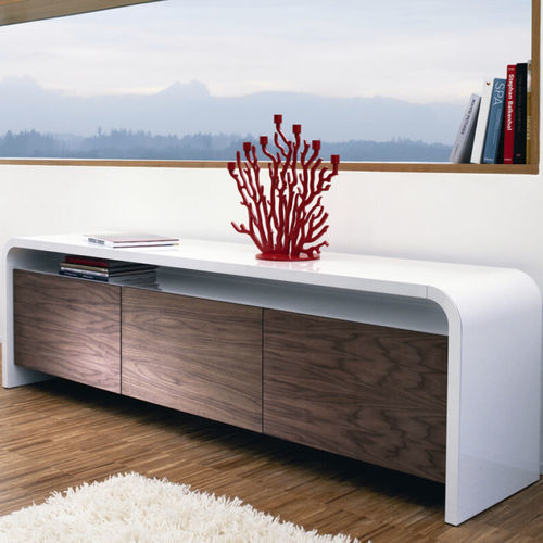 Credenza contemporanea - L 14-2 | L 14-3 - Müller - in acciaio inossidabile lucido / impiallacciata in legno / in noce americano