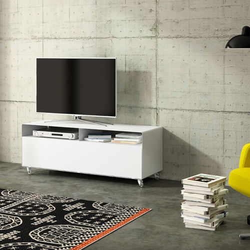 Credenza design minimalista - R 109 | R 108 - Müller - in cromo / con rotelle / verde