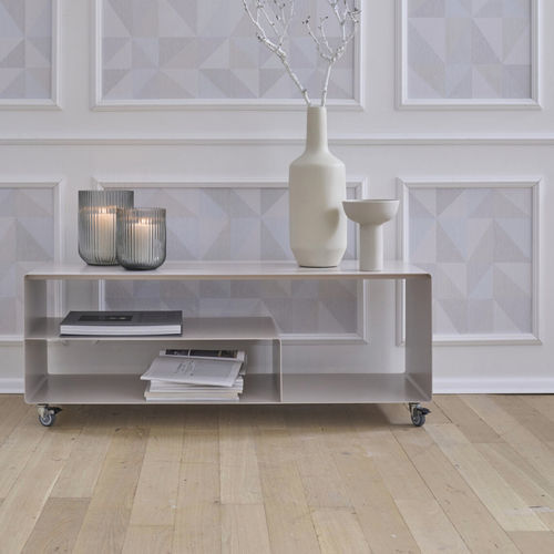 Credenza design minimalista - R 111 - Müller - in cromo / mobile / con rotelle