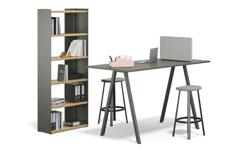 Tavolo da lavoro contemporaneo - SLIDE - Renz - in laminato / con supporto in metallo / rettangolare