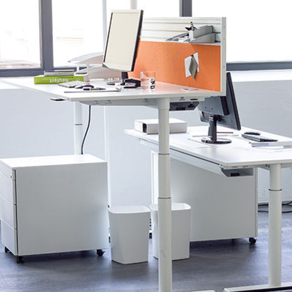 Scrivania per open space - FOXX - Wiesner Hager - contemporanea / in laminato / con contenitore