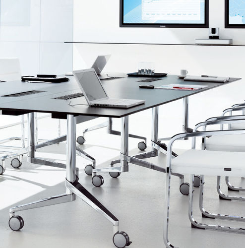 Tavolo da conferenza contemporaneo - FLEX-TABLE - Wiesner Hager - in laminato / rettangolare / pieghevole