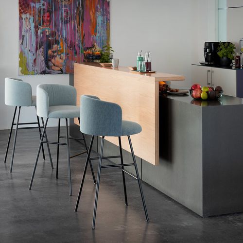 Sgabello da bar contemporaneo - M.ZONE TALK - Wiesner Hager - in tessuto / con supporto in metallo / con 4 gambe