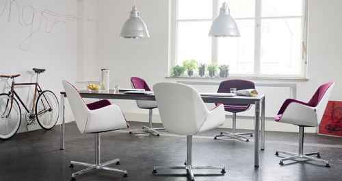 Sedia visitatore contemporanea - PULSE - Wiesner Hager - da interno / in tessuto resistente all'acqua / in tessuto