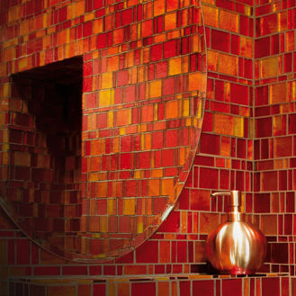 Mosaico in vetro - LIBERTY RED - Trend - testurizzato / da interno / da parete