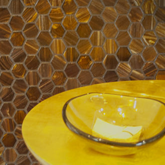 Mosaico in vetro - HEXAGONAL 282 - Trend - a rilievo / da interno / da pavimento