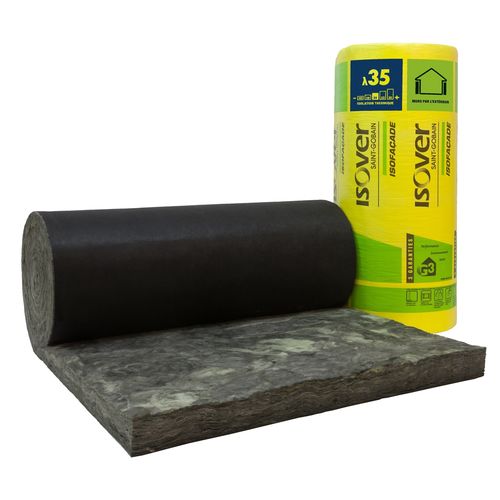 Isolante termo-acustico - Isofaçade Noir 35R - ISOVER SAINT-GOBAIN - in lana di vetro / in rotoli / per esterni