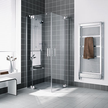 Parete doccia battente - FILIA® XP - KERMI - d'angolo / a nicchia / in vetro temprato