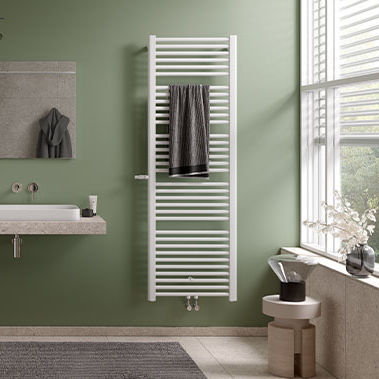 Scaldasalviette ad acqua calda - BASIC® PLUS - KERMI - elettrico / contemporaneo / in metallo