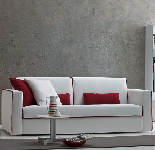 Divano letto - ARGO - Alberta - contemporaneo / in tessuto / bianco