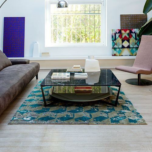 Tavolino basso contemporaneo - FRISCO - Alberta - in MDF / in marmo / con supporto in metallo