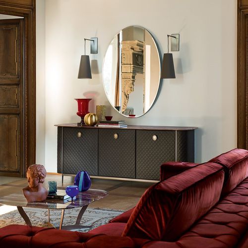 Credenza contemporanea - PENELOPE - Alberta - in metallo / in pelle / in marmo