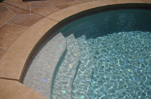 Scala dritta - Aquarama Aquatech - con gradini in pietra / con struttura in calcestruzzo / da esterno