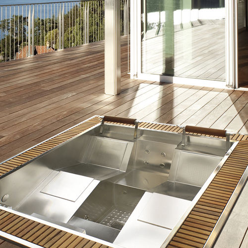 Spa da incasso - LINEON - Aquavia Spa - rettangolare / 4 posti / in acciaio inox