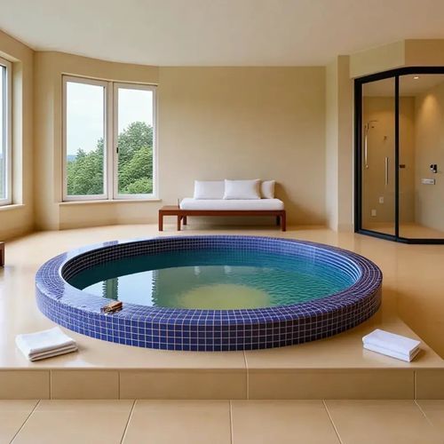 Spa da incasso - Tiled 190 - Aquavia Spa - circolare / 5 posti / in acciaio