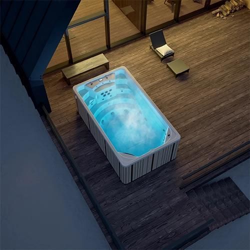 Spa da incasso per nuoto controcorrente - SWIMSPA COMPACT - Aquavia Spa - fuoriterra / rettangolare / 1 posto