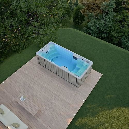Spa da incasso per nuoto controcorrente - SWIMSPA AMAZON - Aquavia Spa - fuoriterra / rettangolare / 3 posti