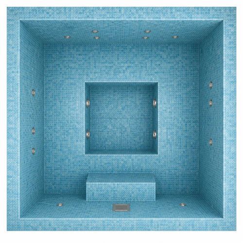 Spa ad incasso - TILED 220 - Aquavia Spa - quadrata / 5 posti / in mosaico