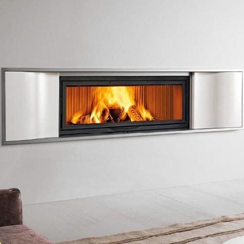 Rivestimento per camini contemporaneo - LIPSIA - Piazzetta - in acciaio / in maiolica / a doppia faccia