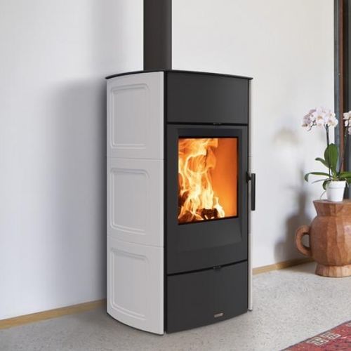 Stufa a legna - E530 C - 5 STELLE - Piazzetta - 5 kW...10 kW / da appoggio / contemporanea