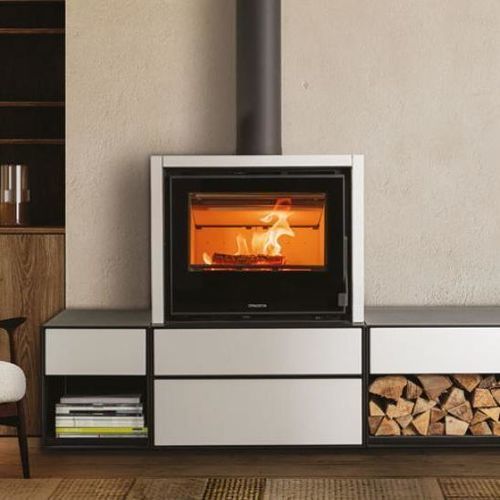 Stufa a legna - VOXEL COMB. D - Piazzetta - 6 kW / da appoggio / contemporanea