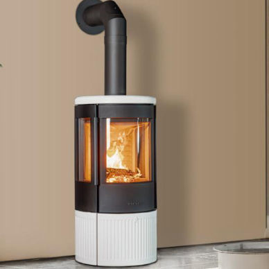 Stufa a legna - E909 3V - 5 - Piazzetta - 7 kW / da parete / a 3 facce