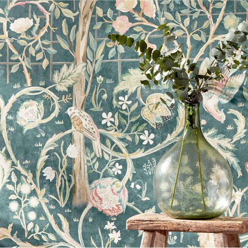 Carta da parati contemporanea - MELSETTER - MORRIS & Co. - con motivi floreali / con motivi naturali / con animali