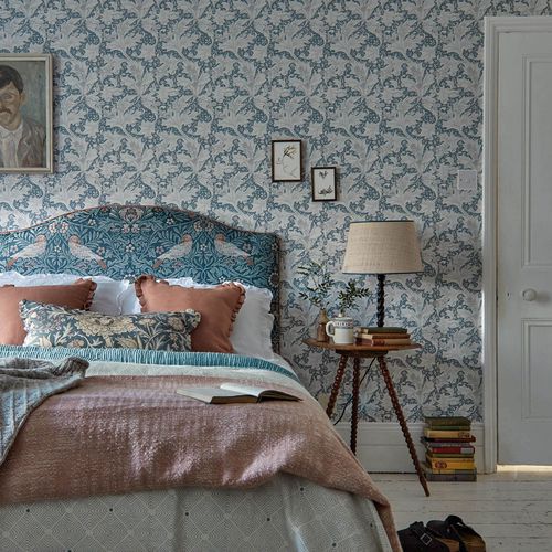 Testiera personalizzabile - BIRD TAPESTRY - MORRIS & Co. - per letto matrimoniale / per letto singolo / contemporanea