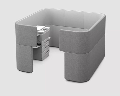 Divisorio per ufficio a pavimento - DOCKLANDS SERVICE DOCK - Bene GmbH - in tessuto acustico / insonorizzato / grigio