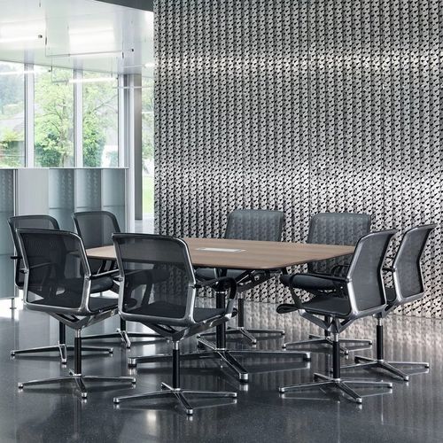 Tavolo da riunione contemporaneo - FILO 4-STAR - Bene GmbH - in legno / in alluminio / con supporto in metallo