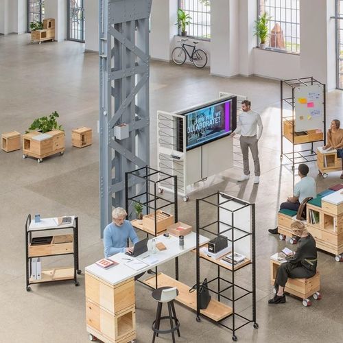 Tabellone bianco - PIXEL RACK - Bene GmbH - da terra / in legno / in metallo