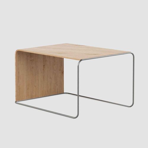 Tavolo d'appoggio contemporaneo - PARCS PLY TABLE - Bene GmbH - in acciaio / in legno / con supporto in metallo