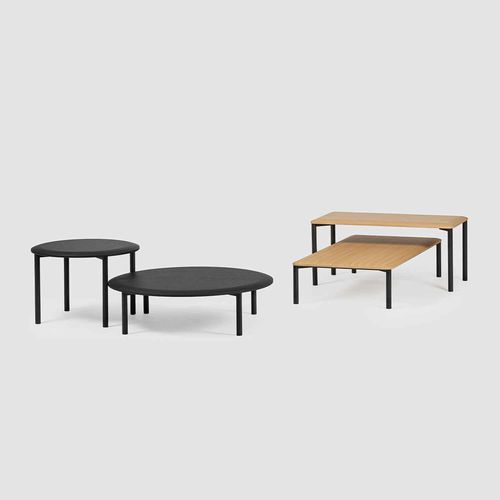 Tavolino basso moderno - PORTS COFFEE TABLE - Bene GmbH - in legno / con supporto in metallo / rettangolare