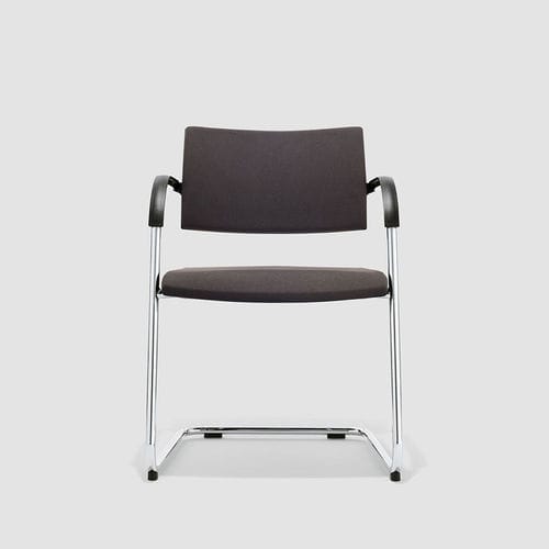 Sedia visitatore contemporanea - B_CAUSE - Bene GmbH - da interno / in cromo / in pelle