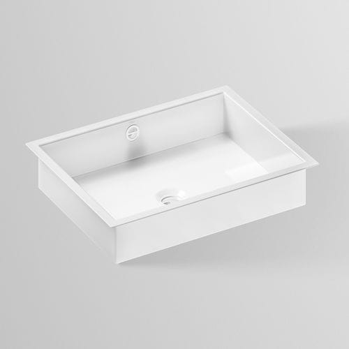 Lavabo sottopiano - UB.ME SERIES - Alape - in acciaio vetrificato / antibatterico / rettangolare