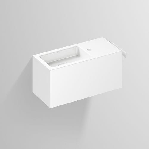 Lavabo sospeso - WP.XS SERIES - Alape - in acciaio vetrificato / con piano integrato / con portasalviette integrato