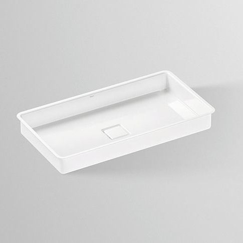 Lavabo da incasso - EB.RE SERIES - Alape - in acciaio vetrificato / con piano integrato / antibatterico