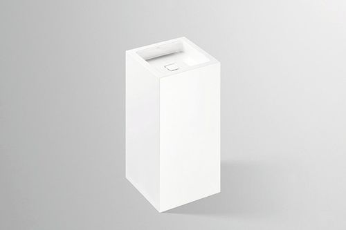 Lavabo sospeso - WT.Q SERIES - Alape - in acciaio vetrificato / antibatterico / quadrato