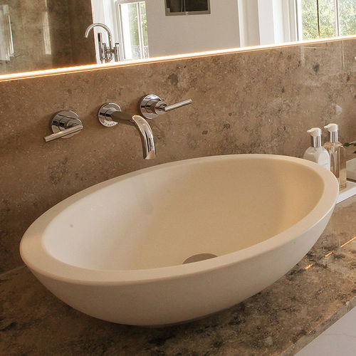 Lavabo da appoggio - OVB SERIES - Castello Luxury Baths - in composito / in pietra / con specchio regolabile