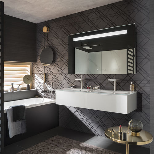 Bagno contemporaneo - ARCHI - Delpha - in legno laccato satinato / in vetro / in acciaio inossidabile