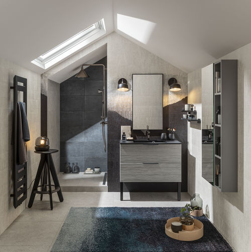 Bagno contemporaneo - ONDE - Delpha - in rovere / in pietra / su misura