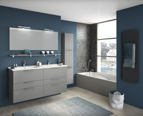 Bagno contemporaneo - GRAPHIC Mélodie galet mat - Delpha - in legno / in ceramica / su misura
