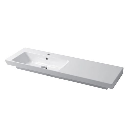Lavabo da appoggio - ED120DX101 - Disegno Ceramica - in ceramica / con piano integrato / rettangolare