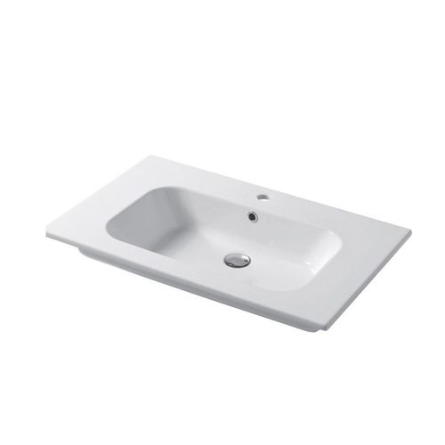Lavabo da incasso - QUBO : QS08146101 - Disegno Ceramica - in ceramica / rettangolare / contemporaneo