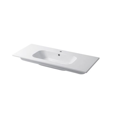 Lavabo da incasso - QUBO : QS12151101 - Disegno Ceramica - in ceramica / con piano integrato / rettangolare