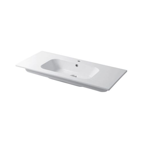 Lavabo da incasso - QUBO : QS09651101 - Disegno Ceramica - in ceramica / rettangolare / contemporaneo