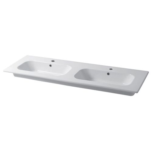 Lavabo da incasso - QUBO : QS14d46101 - Disegno Ceramica - in ceramica / doppio / rettangolare