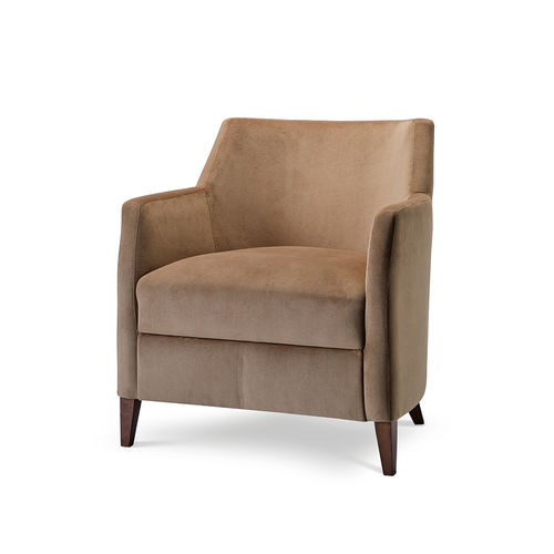 Poltrona contemporanea - MILANO LOUNGE 1 - DRIGANI SRL - in velluto / in ecopelle / in legno