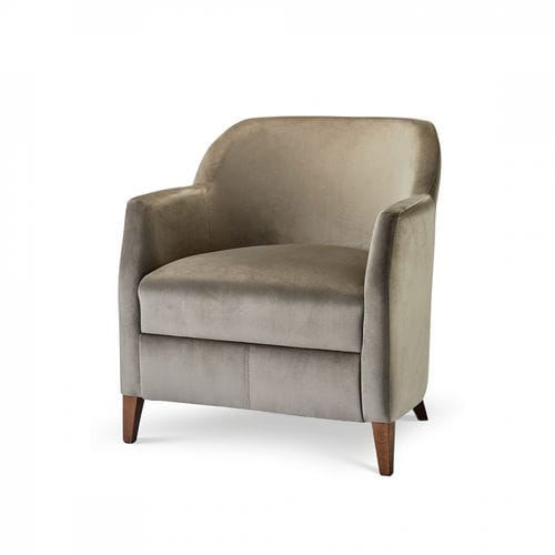 Poltrona contemporanea - VERONA LOUNGE 1 - DRIGANI SRL - in velluto / in ecopelle / in legno