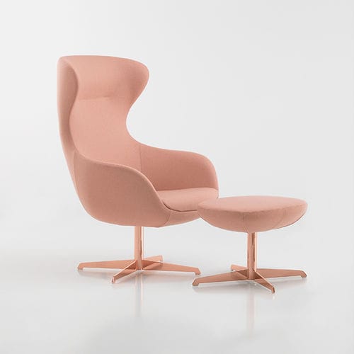 Poltrona contemporanea - PL 5001 - DRIGANI SRL - in velluto / in ecopelle / in acciaio